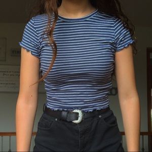 Striped blue forever 21 tight tee
